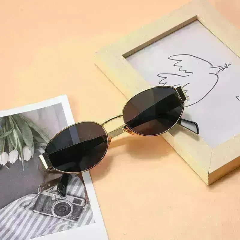Women's Metal Retro Oval Sunglasses - EX-STOCK CANADA