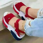 Women's Outer Wear Thick Bottom One Word Button Fish Mouth Beach Sandals - EX-STOCK CANADA