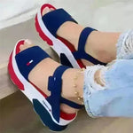 Women's Outer Wear Thick Bottom One Word Button Fish Mouth Beach Sandals - EX-STOCK CANADA