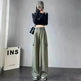 Women's Overalls High Waist Trousers Straight Casual Wide Leg Pants - EX-STOCK CANADA