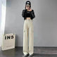 Women's Overalls High Waist Trousers Straight Casual Wide Leg Pants - EX-STOCK CANADA