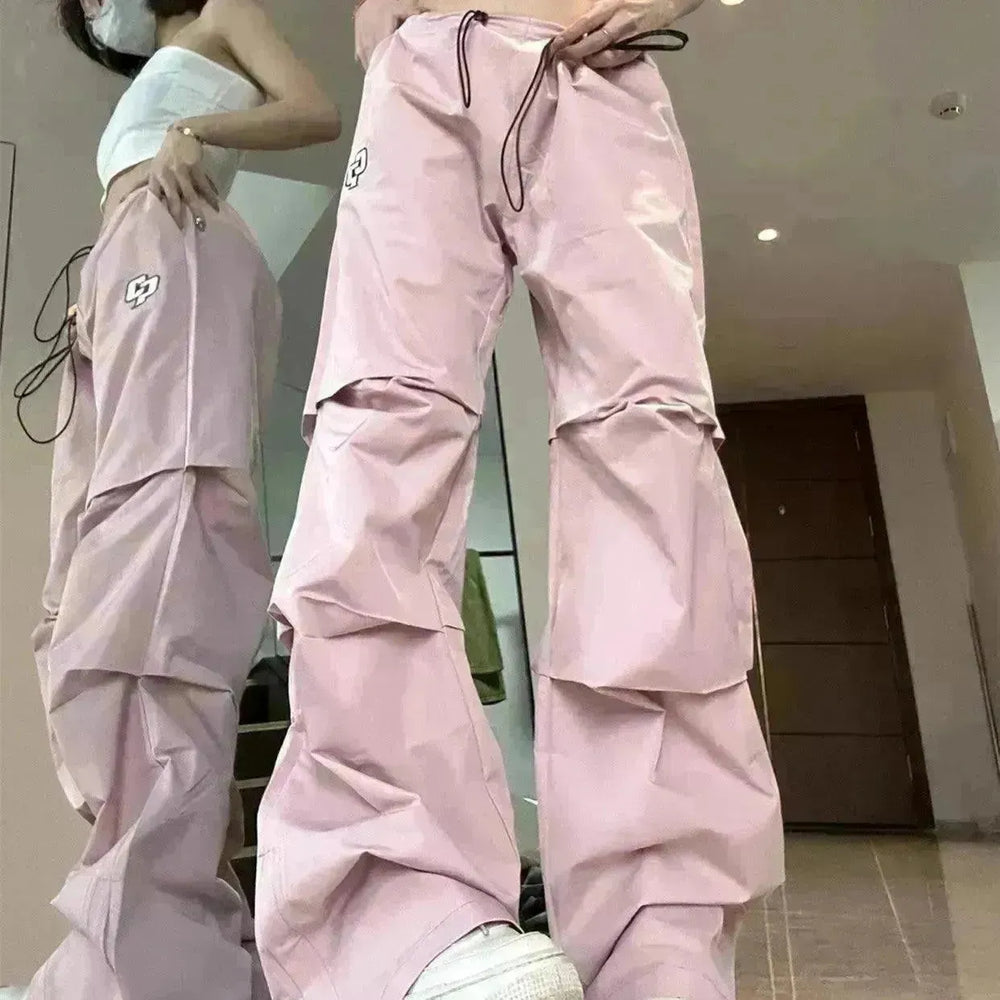 Women's Retro Pleated Pink Overalls - EX-STOCK CANADA