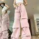 Women's Retro Pleated Pink Overalls - EX-STOCK CANADA