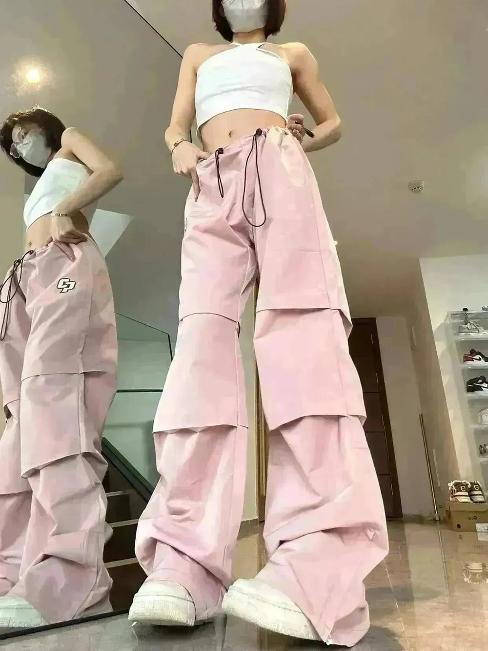 Women's Retro Pleated Pink Overalls - EX-STOCK CANADA