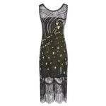 Women's Sequined Mesh Sleeveless Peacock Dress - EX-STOCK CANADA