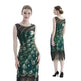 Women's Sequined Mesh Sleeveless Peacock Dress - EX-STOCK CANADA