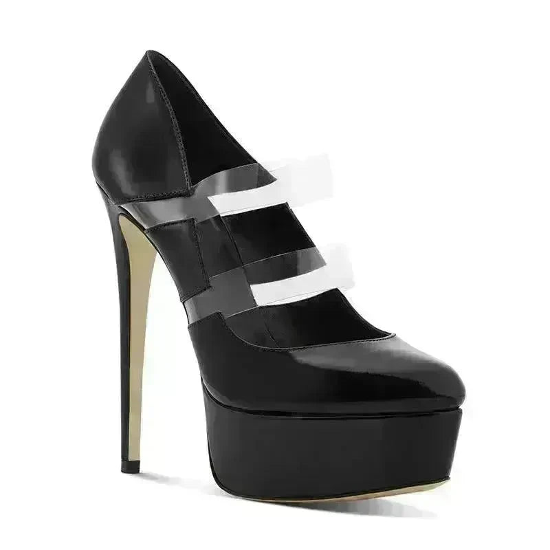 Women's Shoes PVC Stitching Platform High Heels - EX-STOCK CANADA