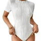 Women's Short-sleeved Corrugated Texture Jumpsuit - EX-STOCK CANADA