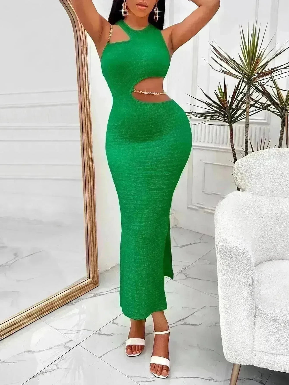 Women's Slim-fit Jumpsuit Long Dress - EX-STOCK CANADA