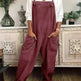 Women's Solid Color Casual Pocket Lace-up Adjustable Jumpsuit - EX-STOCK CANADA