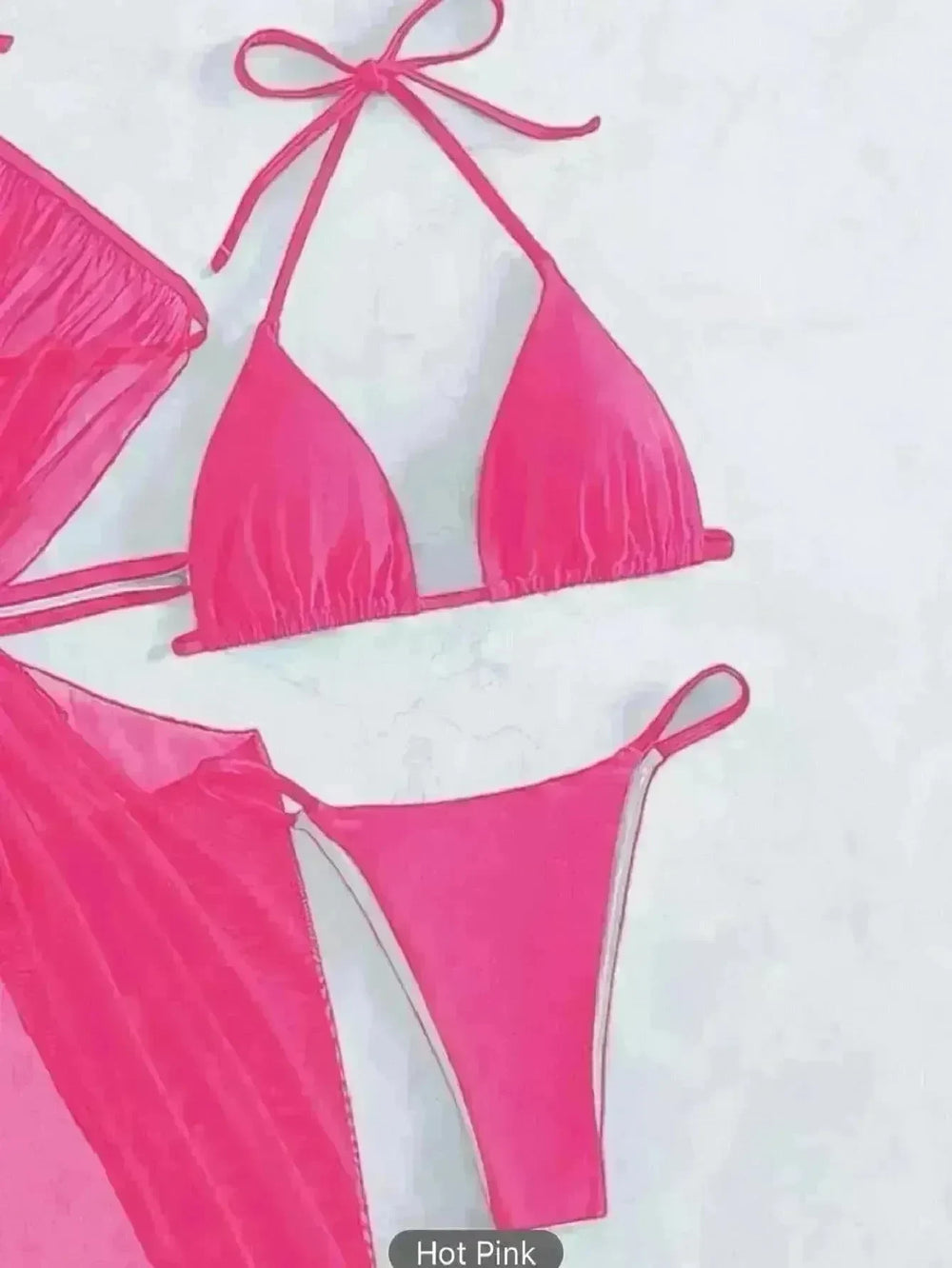 Women's Solid Color Split Swimsuit Three-piece Bikini - EX-STOCK CANADA