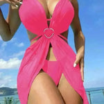 Women's Solid Color Split Swimsuit Three-piece Bikini - EX-STOCK CANADA