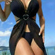 Women's Solid Color Split Swimsuit Three-piece Bikini - EX-STOCK CANADA