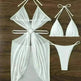 Women's Solid Color Split Swimsuit Three-piece Bikini - EX-STOCK CANADA