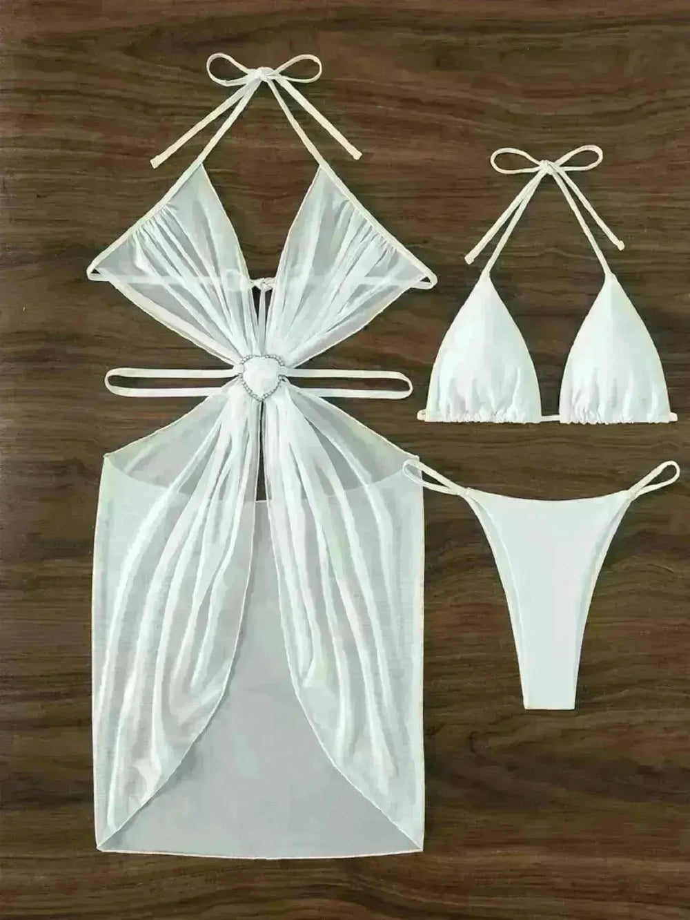 Women's Solid Color Split Swimsuit Three-piece Bikini - EX-STOCK CANADA