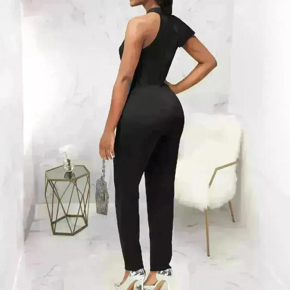 Women's Summer Casual Pure Color Ruffles Sleeveless Jumpsuit - EX-STOCK CANADA