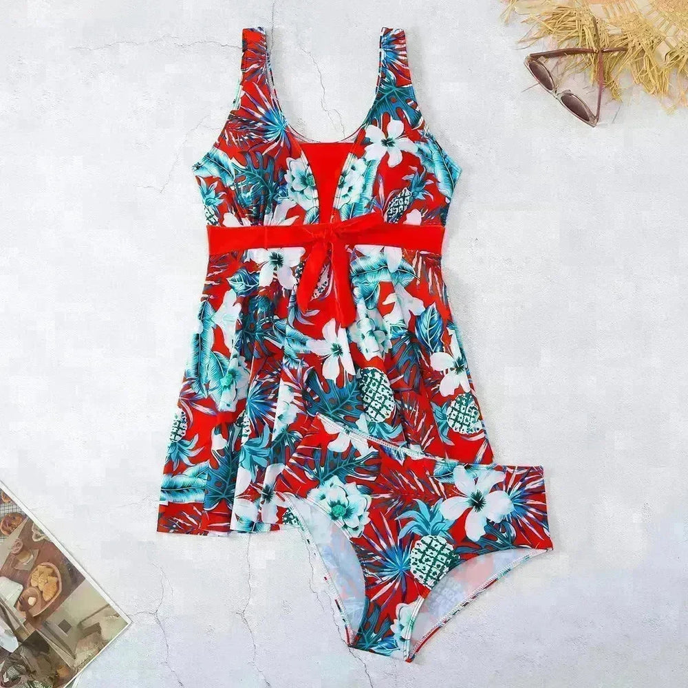 Women's V-neck Printed Split Bikini Swimsuit - EX-STOCK CANADA