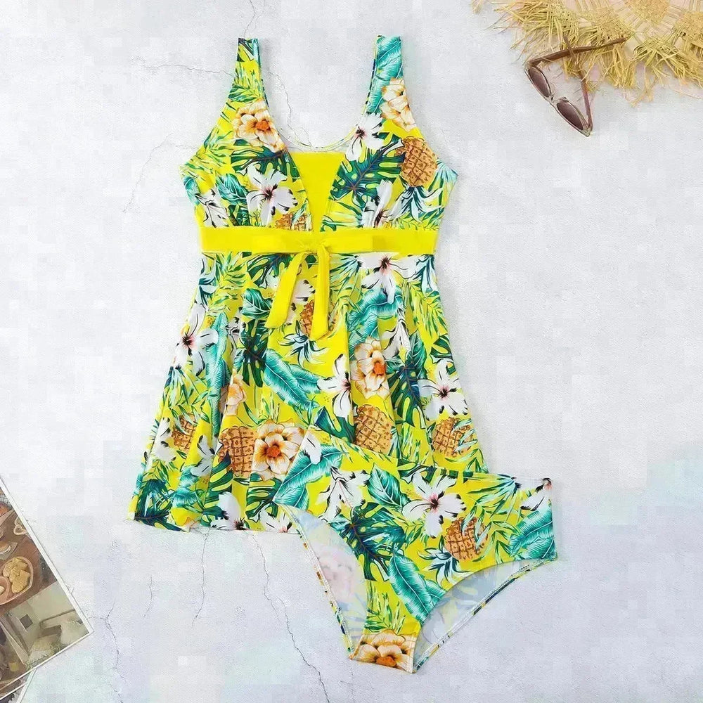Women's V-neck Printed Split Bikini Swimsuit - EX-STOCK CANADA