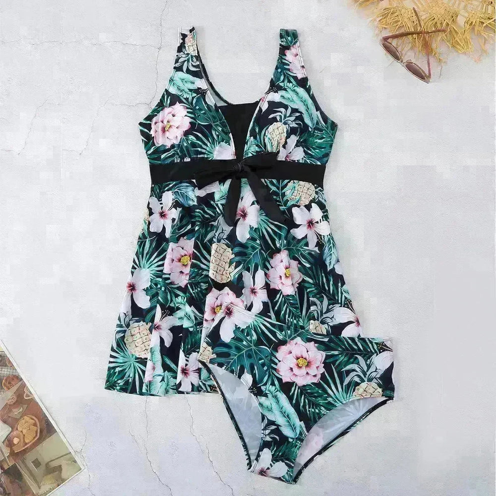 Women's V-neck Printed Split Bikini Swimsuit - EX-STOCK CANADA