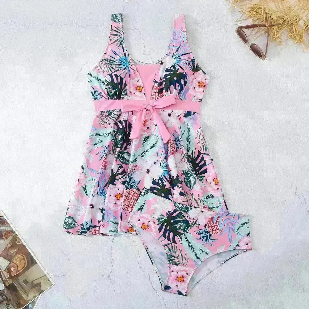 Women's V-neck Printed Split Bikini Swimsuit - EX-STOCK CANADA
