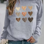Women's Valentine's Day Printed Round Neck Sweater - EX-STOCK CANADA