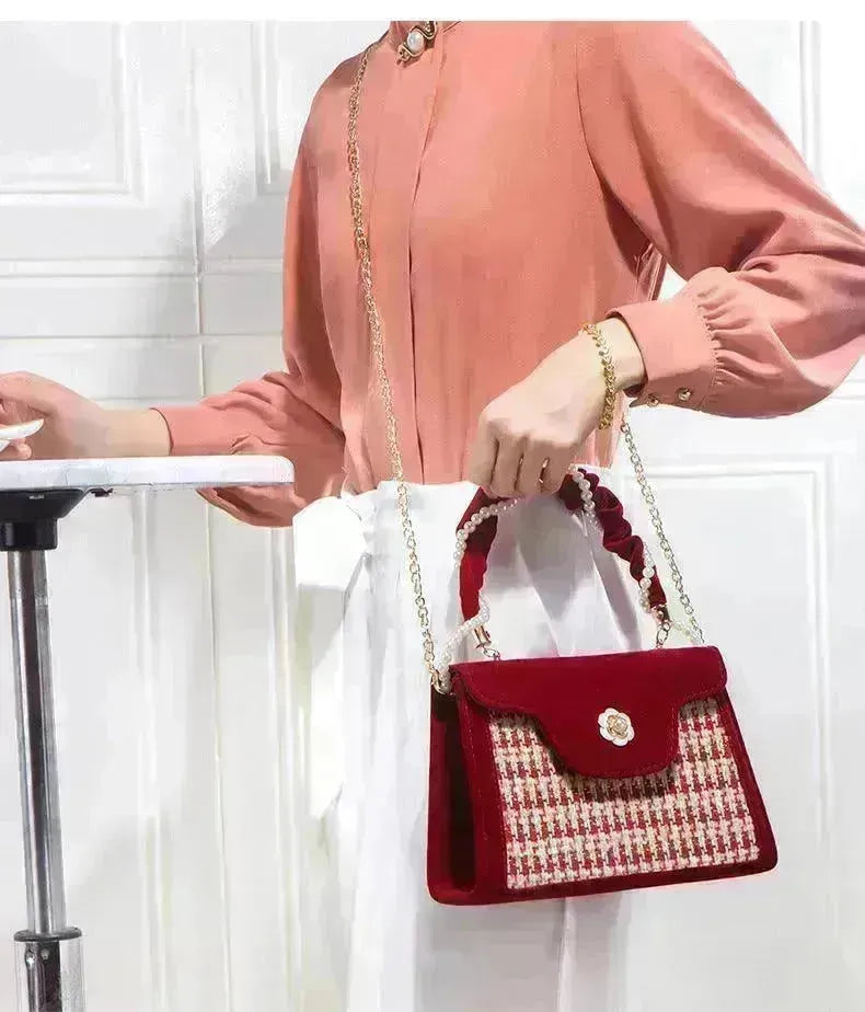 Women's Wedding Bag Bridal Bag High-grade Women's Elegant Red Niche Red Small Bag Portable 2024 New - EX-STOCK CANADA