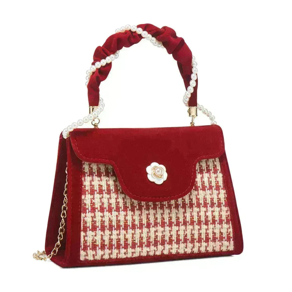 Women's Wedding Bag Bridal Bag High-grade Women's Elegant Red Niche Red Small Bag Portable 2024 New - EX-STOCK CANADA