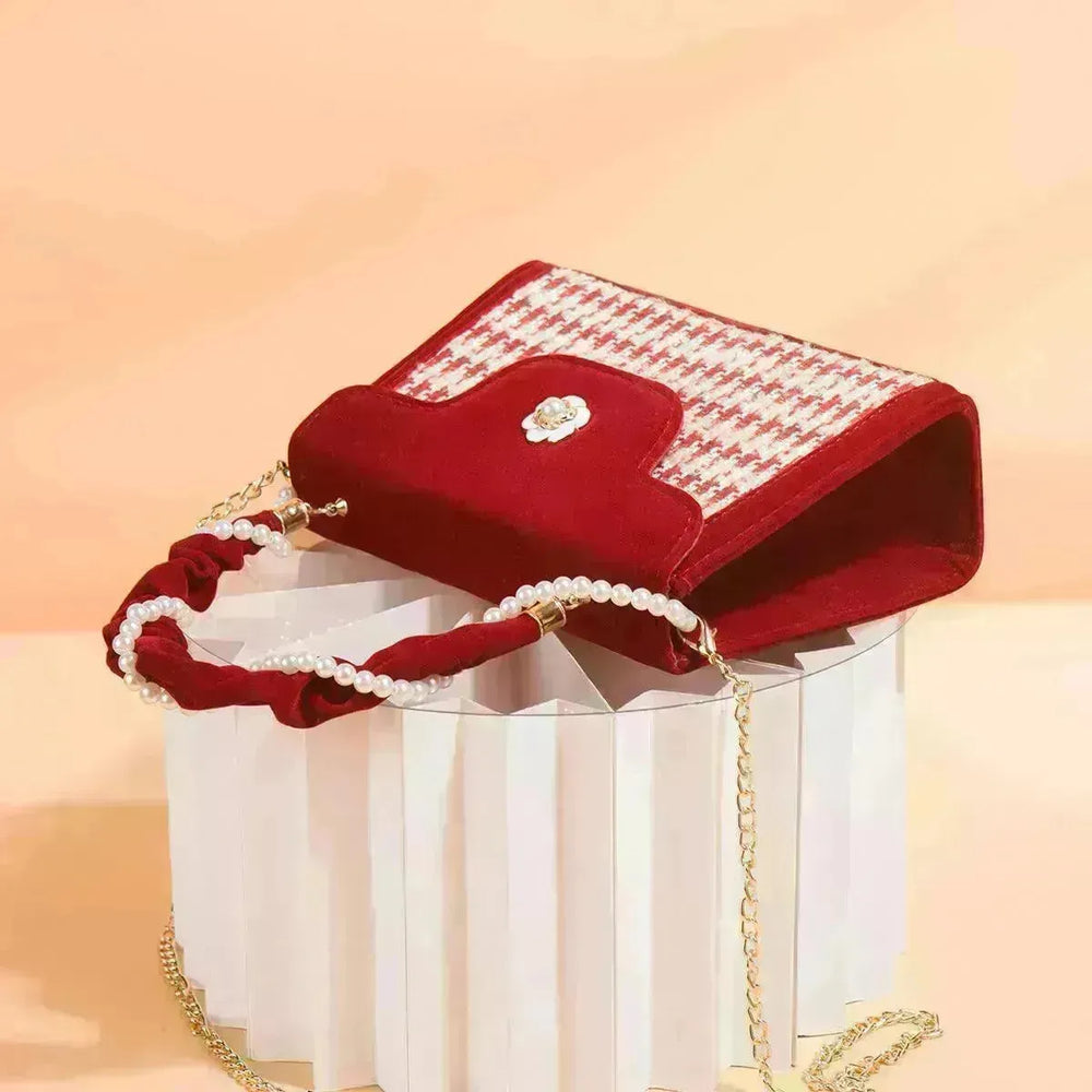 Women's Wedding Bag Bridal Bag High-grade Women's Elegant Red Niche Red Small Bag Portable 2024 New - EX-STOCK CANADA