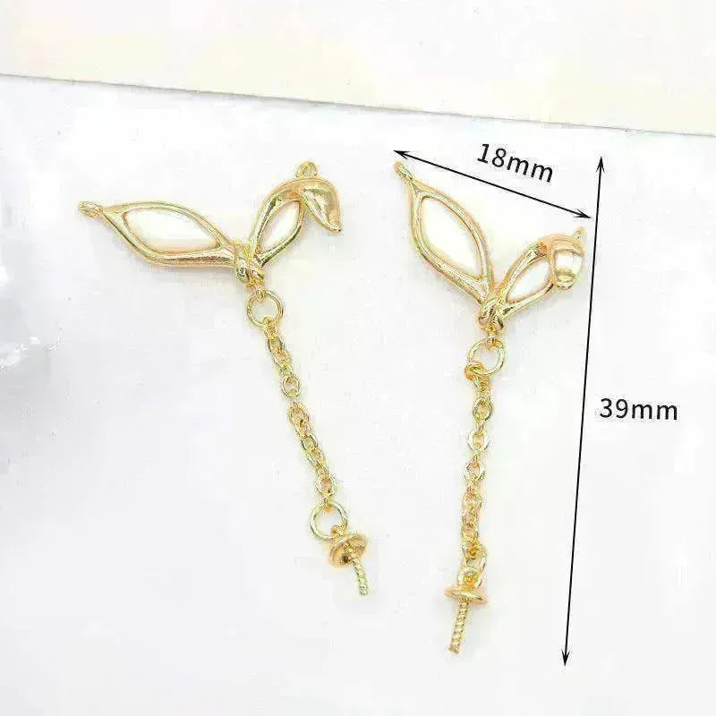 Women's White Shell Pendant Ear Rings - EX-STOCK CANADA