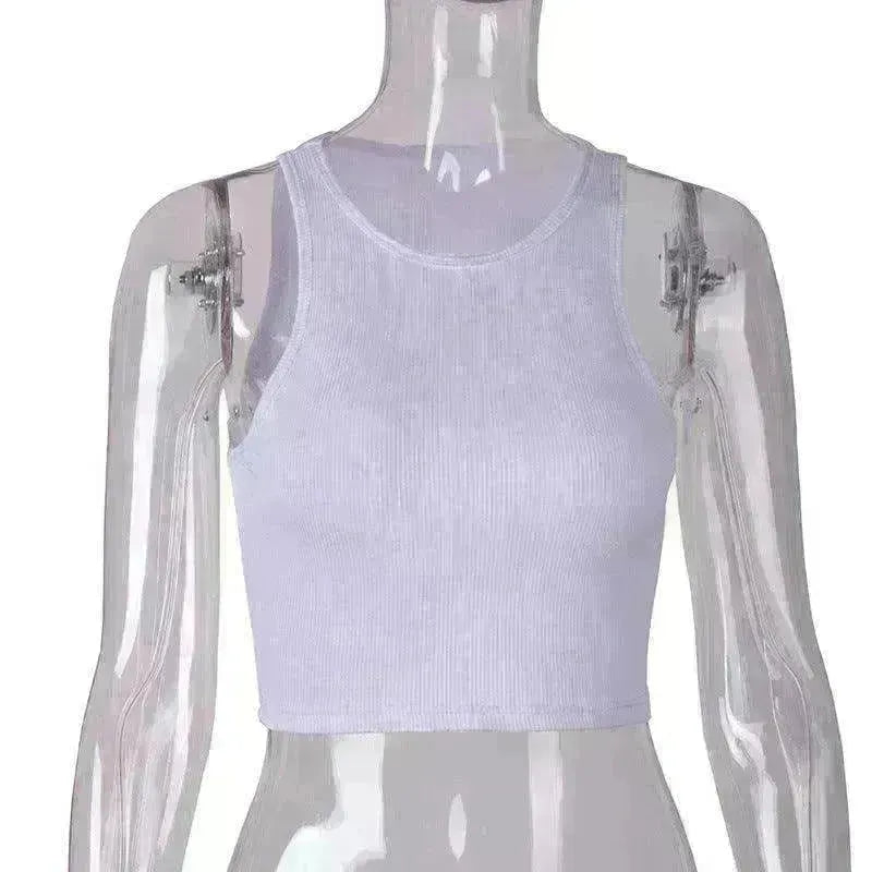 Women T-shirt Sexy Sleeveless Camisole Crop Top Tank Top - EX-STOCK CANADA