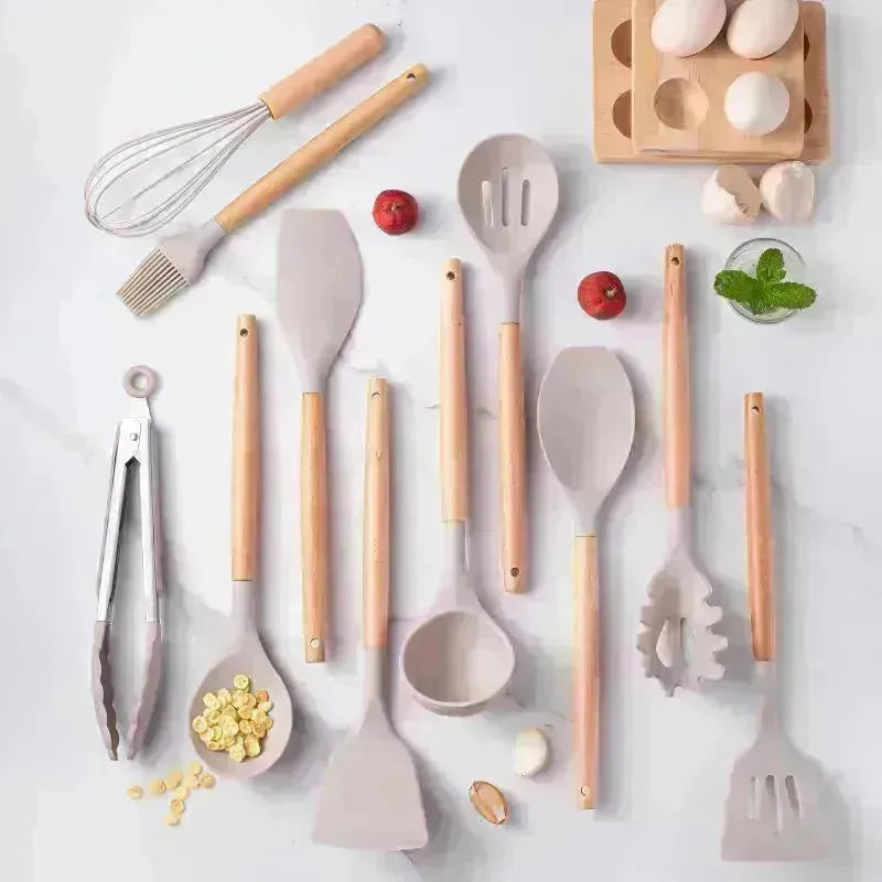Wooden-Handled Food Grade Silicone Shovel - EX-STOCK CANADA