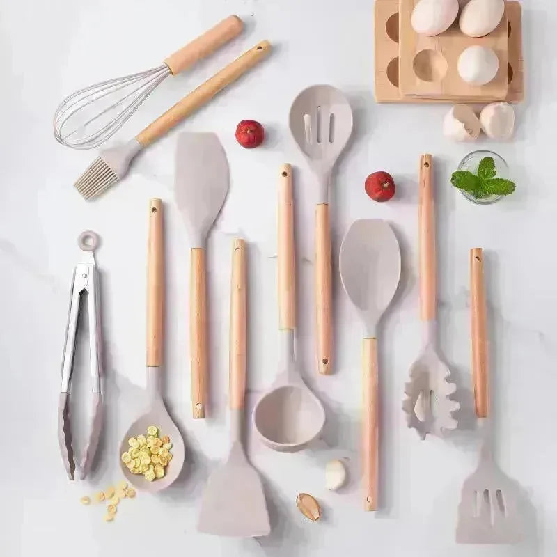 Wooden-Handled Food Grade Silicone Shovel - EX-STOCK CANADA