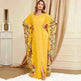 Yellow Bat Sleeve Plus Size Buba Abaya Middle East Women Dress - EX-STOCK CANADA