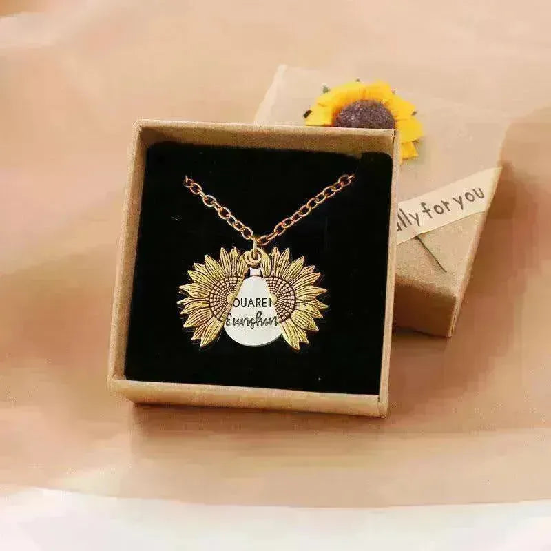 You Are My Sunshine Sunflower Necklace - EX-STOCK CANADA