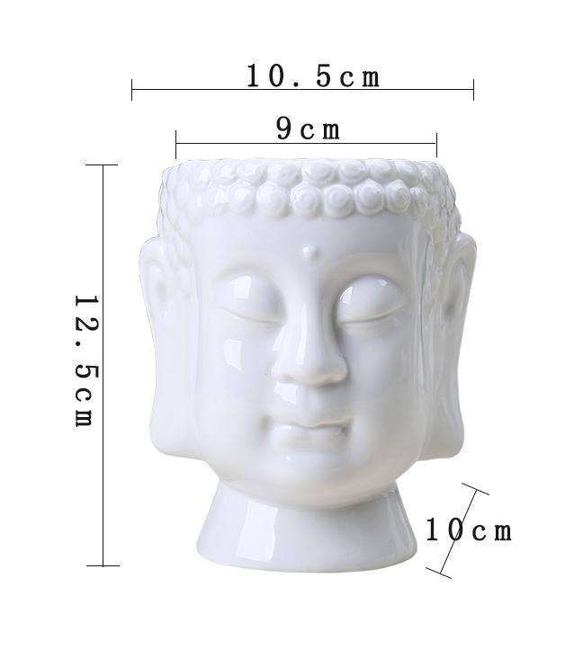 Ceramic buddha white flower pot - EX-STOCK CANADA