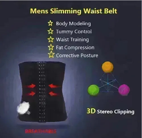 Men's abdomen invisible retractable seal waist clip breathable belt - EX-STOCK CANADA