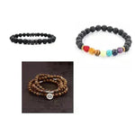 Personality Men's Black Volcanic Stone Bracelet - EX-STOCK CANADA