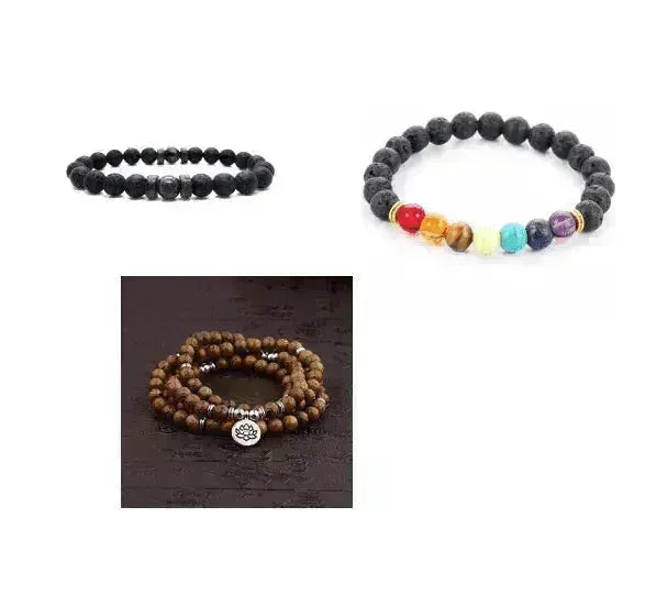 Personality Men's Black Volcanic Stone Bracelet - EX-STOCK CANADA