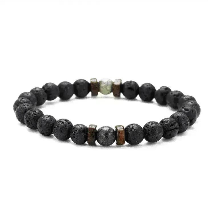 Personality Men's Black Volcanic Stone Bracelet - EX-STOCK CANADA