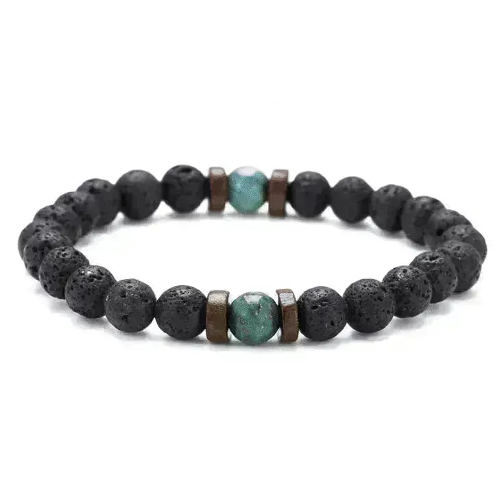 Personality Men's Black Volcanic Stone Bracelet - EX-STOCK CANADA