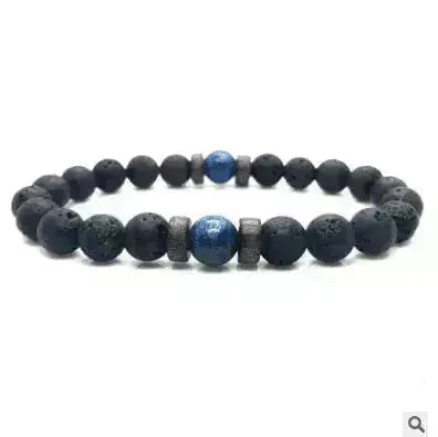 Personality Men's Black Volcanic Stone Bracelet - EX-STOCK CANADA