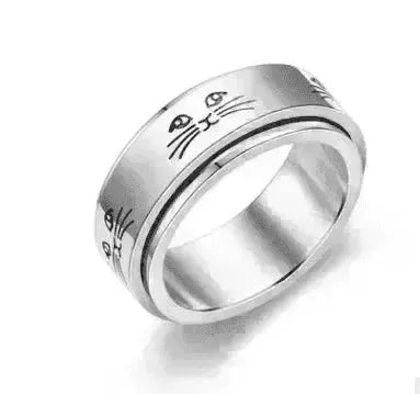 The Stars And The Moon Rotating Titanium Steel Women Ring - EX-STOCK CANADA